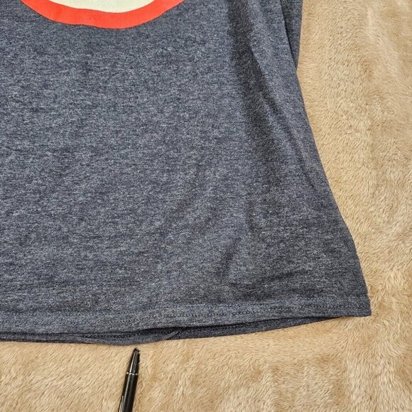 Marvel Captain America Shield Logo Graphic T-Shirt Superhero Unisex Size L Blue - Picture 3 of 10